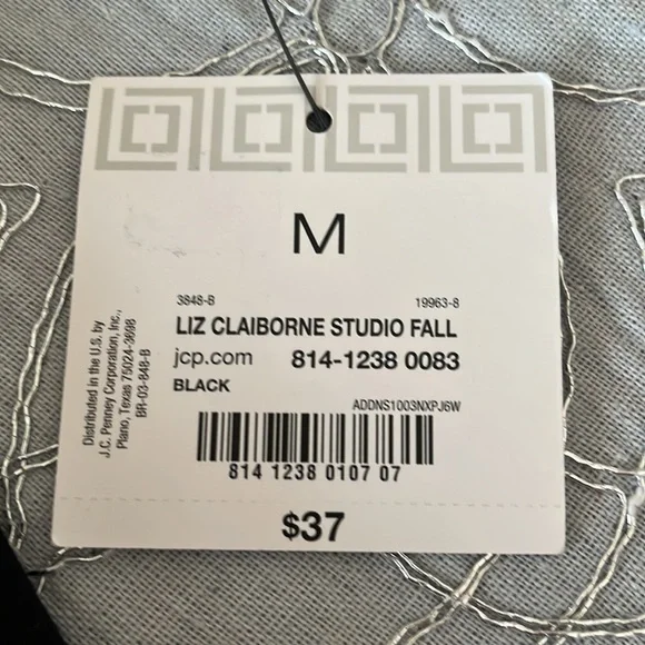 Liz Claiborne NWT Black Tunic Length Top - Picture 5 of 6